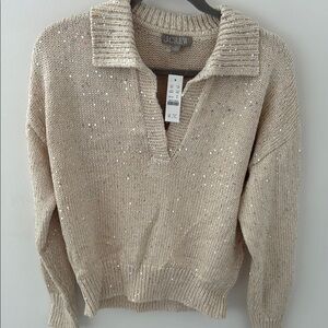 J. Crew Beige V-Neck Sweater